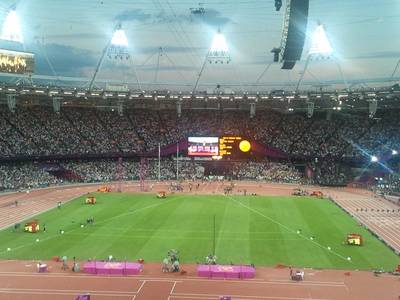 Olympia-Stadion - Siegerehrung Robert Harting